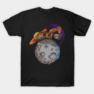 Excavator on the moon T-Shirt